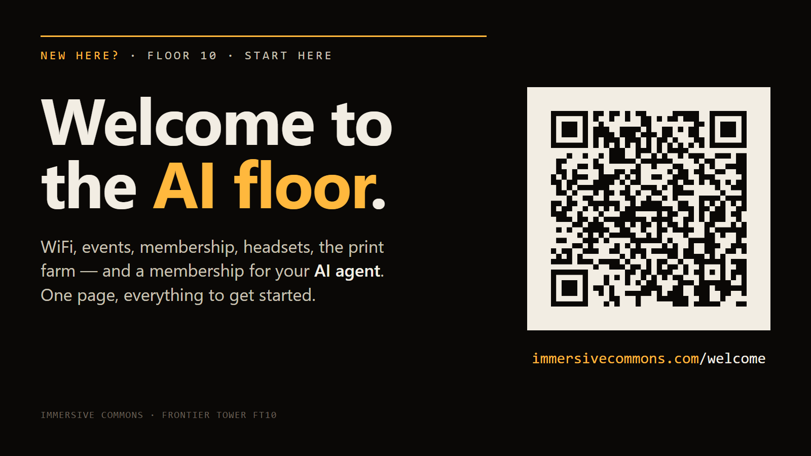 Rayyan Zahid opened the floor's new front door at /welcome